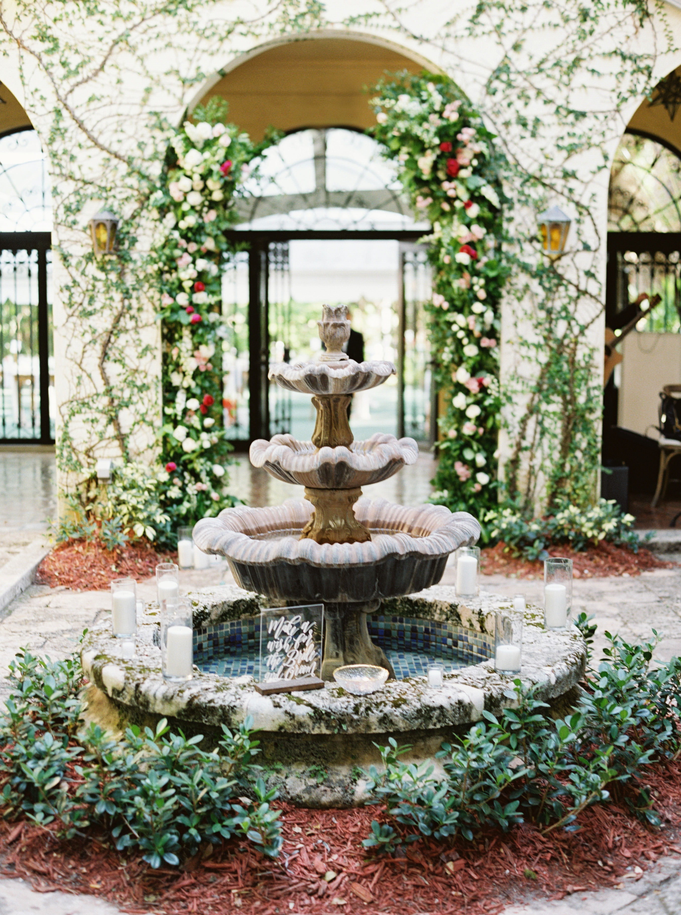Organic floral arch for ceremony