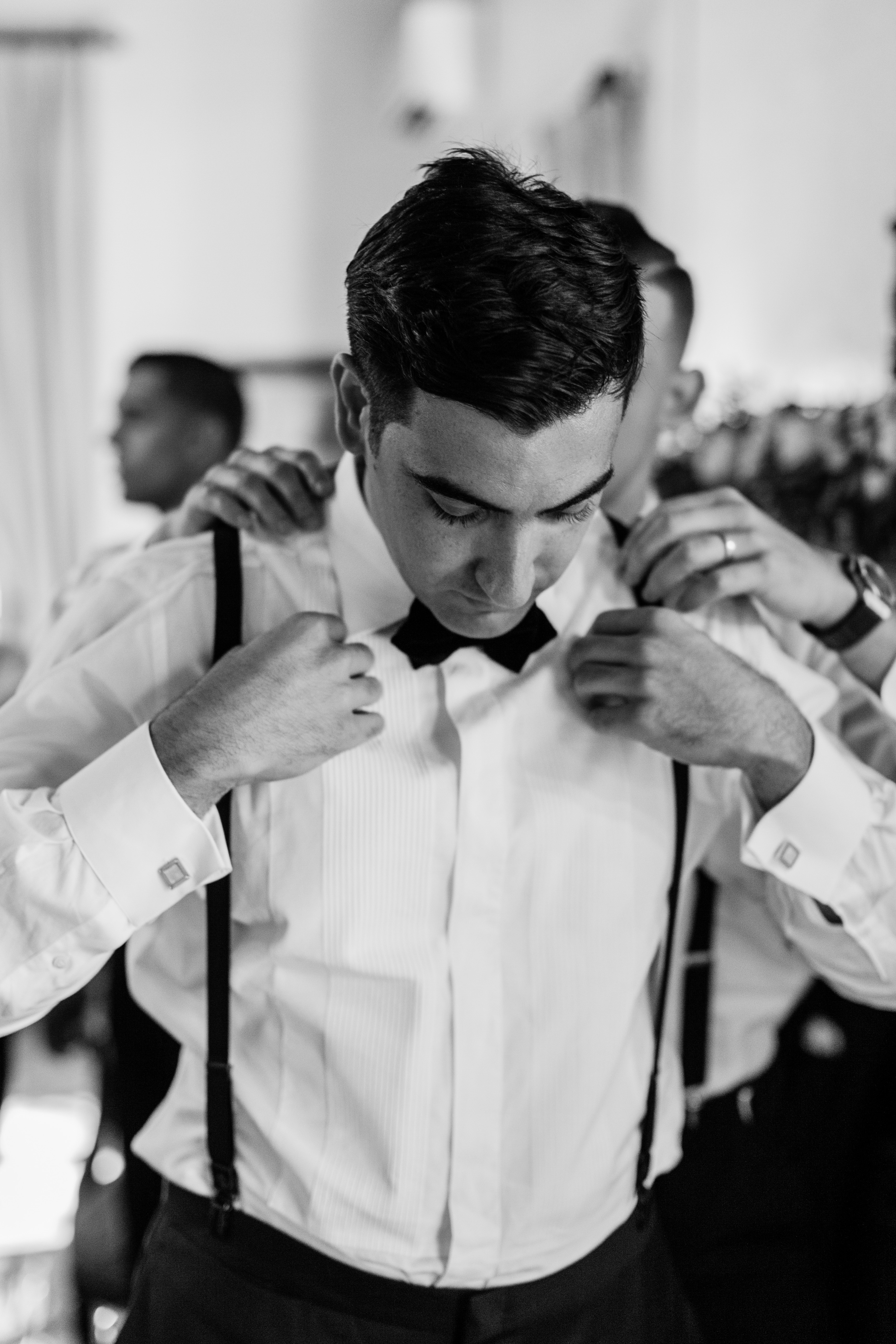 Groom getting ready at Villa Woodbine by Kylie Martin Photography